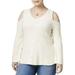 Style&Co. Women's Plus Ribbed Knit Cold Shoulder Sweater Size 0X MSRP $59 NWT