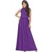 KOH KOH Long Sleeveless Bridesmaid Wedding Party Guest Summer Flowy Casual Brides Formal Evening Sexy Halter Neck Maxi Dress Gown For Women Lavender Purple XX-Large US 18-20 NT012