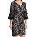 Women's Sheath Dress Ruched Sleeve Lace V-Neck 2