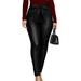 Urobanpeeg Women Pu Leather Pants Leggings Skinny Trousers Pencil Skinny Trousers