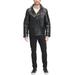 DKNY Men's Sherpa Lined Asymmetrical Faux Leather Motorcycle Jacket Black Size Small
