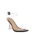 Clear High Heel Glass Sandal, Women Lucite Vinyl Shoe