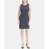 Calvin Klein Womens Zipper Trim Sheath Dress