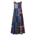 Women's Casual Cotton Women Loose Sleeveless O-neck Vest Dress Irregular Print Sundress