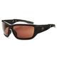 Skullerz Baldr Safety Sunglasses- Black Frame, Copper Lens, Black frame with copper safety lens for outdoor use, full sunshine and other bright.., By Ergodyne