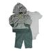 Carters Infant Boy Green Stripe Monkey Outfit Pants Creeper Hoodie Jacket 3m