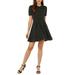 Allegra K Junior's Puff Short Sleeve Peter Pan Collar Mini Dress