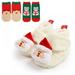 ã€�Clearance!ã€‘ Baby First Walk Shoes Girl Boy Soft Anti-slip Shoes Christmas Deer Santa Claus Cute Baby Shoes+2 Headbandsâ€‹ Or 2 Socks Suit Christmas Deer Santa Claus Cute Baby Shoes