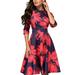 One Opening Women Vintage A-Line Dress Tunic Long Sleeveless Floral Dress