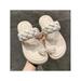 Daeful Women Braided Slide Sandals Open Toe One Strap Slip On Flat Sandals Casual Shoes