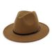 Dettelin Fur Hat Retro Flat Big Hat Couple Jazz Women Belt Buckle Fedora Hat Felt Fedora Hat Wide Brim Belt Buckle Panama Hat Fashion Sun Top Hat