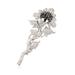 Ross-Simons C. 2000 Vintage Pre-Owned 1.80 ct. t.w. Black and White Diamond Floral Pin in 18kt White Gold