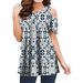Enwejyy Women Short Sleeve Paisley Floral Off-The-Shoulder Top