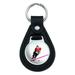 Ice Hockey Player Red Jersey Black Leather Keychain