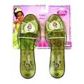 Disney Princess Collection Tiana Shoes Slippers Clear Green with Sparkles for Children to Dress up As Favorite Princess (1 Pair)