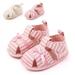 ZDMATHE 2020 Toddler Summer Sandals Newborn Infant Baby Girl Soft Crib Shoes Infants Anti-slip Sneaker Striped Bow Princess Shoe