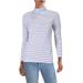 Mason by Michelle Mason Womens Cotton Blend Striped Turtleneck Top