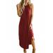 Sleeveless Strappy Cami Maxi Long Dress For Women Ladies Loose Sundress Casual Beach Cover Up Slits