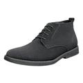 Bruno Marc Men's Classic Oxford Shoes Suede Leather Lace Up Desert Shoes Chukka Grey Size 9.5