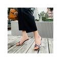 LUXUR Women's Ladies Summer Sandals Square Toe Slippers Rhinestone Casual Shoes Outdoor