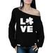 Awkward Styles Love Shamrock Off the Shoulder Top St. Patricks Day Sweater Gifts for Her Irish Off Shoulder Sweater for Women Proud Irish Women Irish Shamrock Sweatshirt Irish Pride Womens St Patricks