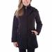 HFX Ladies' All Weather Trench Coat Water Resistant Hooded, Black 2X - NEW