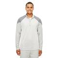 9 Crowns Team 365 Command Moisture wicking Quarter-Zip Shirt Jacket (Silver/Graphite, Small)