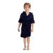 Elowel Boys Girls Hooded Navy Childrens Toddler Fleece Sleep Robe Size 10Y