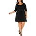 Love Squared Womens Plus Corset Scoop Neck Elbow Sleeves Casual Dress