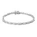Shop LC Princess Cut Baguette White Diamond Tennis Bracelet Platinum Plated 925 Sterling Silver Engagement Wedding Anniversary Bridal April Birthstone Jewelry For Her Size 7.25" Ct 2.5