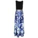 BETSY & ADAM Womens Black Illusion Floral Print Gown Sleeveless Jewel Neck Maxi Evening Dress Size: 18W