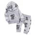 2pcs Newborn Costume Set Baby Girls Boy Hooded Elephant Striped Tops Casual Trousers Pants Tracksuit Trousers Outfits Clothes Sets