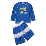 iXtreme Baby Toddler Boy Shark Rash Guard & Swim Trunks, 2pc Set 12M-4T