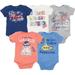 The Beatles Lyrics Infant Baby Boys' 5 Pack Bodysuits Blue, Red, White, Navy, Grey (Newborn)