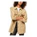 FREE PEOPLE Womens Beige Printed Long Sleeve Collared Button Up Jacket Size S