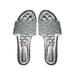 UKAP Diamante Sliders Embellished Mules Slip On Slippers Glitter Comfy Shoes Womens