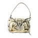 Pre-ownedBotkier Womens Single Strap Pocket Front Embossed Shoulder Handbag Gray Leather