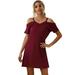 New Women's Summer Sexy Off Shoulder V Neck Short Sleeve Apparel Casual Trendy Boutique Loose Dress Plain Elegant Dress