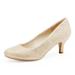 Dream Pairs Women Bridal Slip On Wedding Shoes Party Dress Low Heel Pumps Shoes Luvly Gold Size 7.5