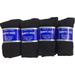 Physicians Approved Loose Fit 12 Pairs of Mens Black Diabetic Crew Socks 13-15 King Size Made in USA