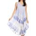 Sakkas Ambra Women's Casual Maxi Tie Dye Sleeveless Loose Tank Cover-up Dress - 19302-SkyBlue - One Size Regular