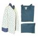 Claudel Women's 3 Piece Lounge-wear Sleepwear Gift Set, Floral Ivory, Medium