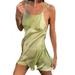 EYIIYE Women Summer Satin Silk Mini Dress Bandage Loose Halter Slip Sleeveless Party Clubwear