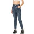 Allegra K Women's Denim Classic High Rise Ankle Skinny Jeans Stretch Pant