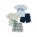 Child of Mine by Carter's Baby Boy Short Sleeve Shirt and Shorts Outfit Set, 4-Piece (0-24M)