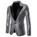 Multitrust Mens Sequin Suit Jacket Fancy Show Costume Party Tops Wedding Coat