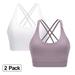 LAPA Women's Sports Bra 1-3 Pack Criss-Cross Back Padded Strappy Yoga Crop Top