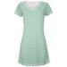 Green and White Polkadots All Over Juniors V-Neck Dress