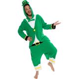 Leprechaun Unisex Adult Pajamas - Plush One Piece Cosplay Holiday Costume by Silver Lilly (Green, L)