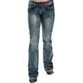 Women's Embroidered Jeans Casual Slim Fit Low Rise Denim Pants Trousers